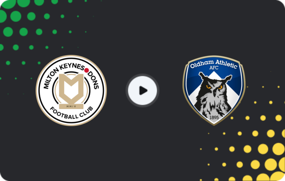 Where to watch MK Dons — Oldham, FA Cup, 06.12.2025