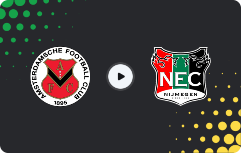 Where to watch AFC Amsterdam — NEC Nijmegen, KNVB Beker, 16.12.2025