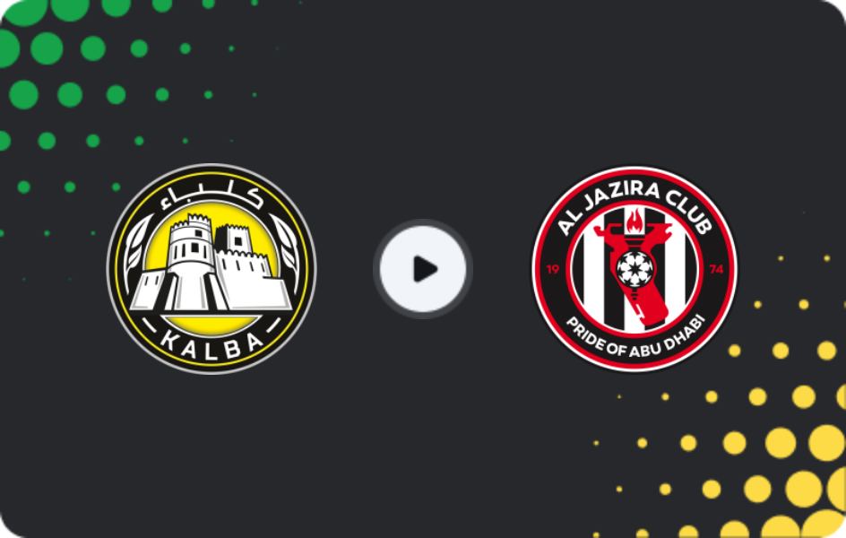 Where to watch Al-Ittihad Kalba — Al-Jazira, Pro League, 29.12.2025