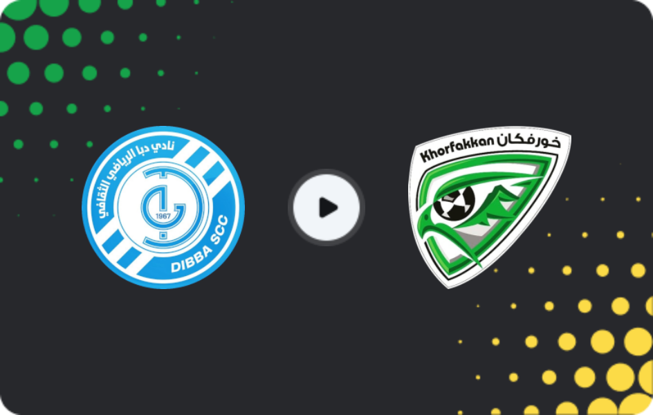 Where to watch Dibba Al-Fujairah — Khor Fakkan, Pro League, 08.01.2026