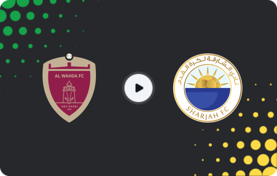 Where to watch Al Wahda FC — Sharjah, Pro League, 10.01.2026
