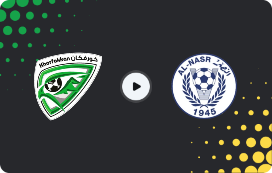 Where to watch Khor Fakkan — Al Nasr, Pro League, 17.01.2026