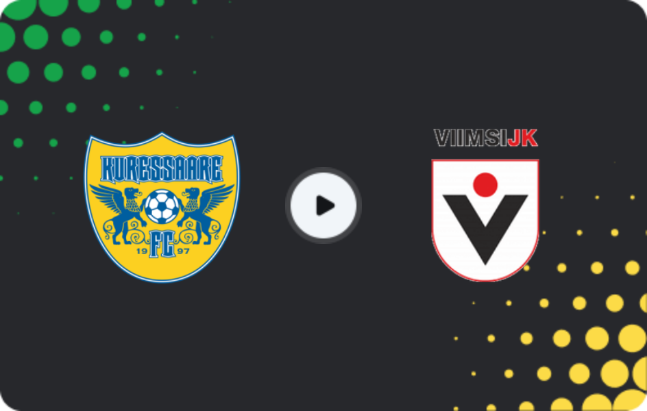 Where to watch Kuressaare — Viimsi, Meistriliiga, 29.11.2025