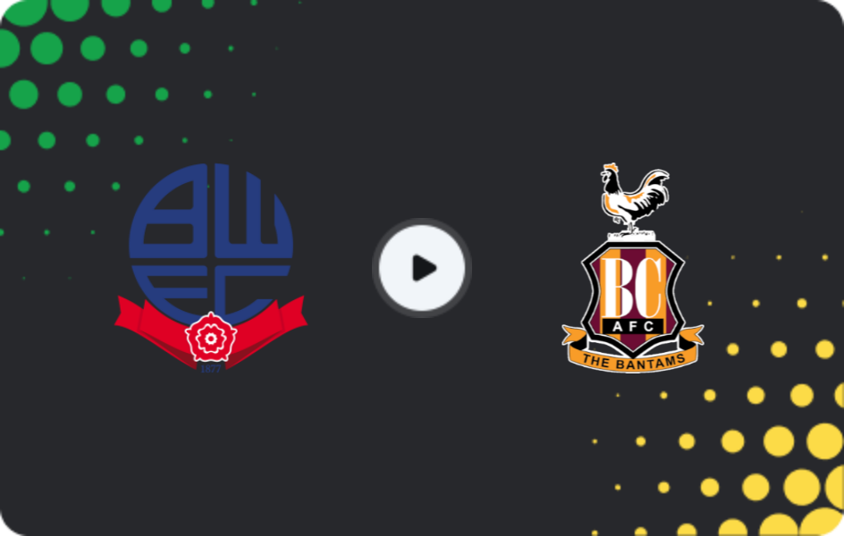 Where to watch Bolton Wanderers — Bradford City, EFL Trophy, 02.12.2025