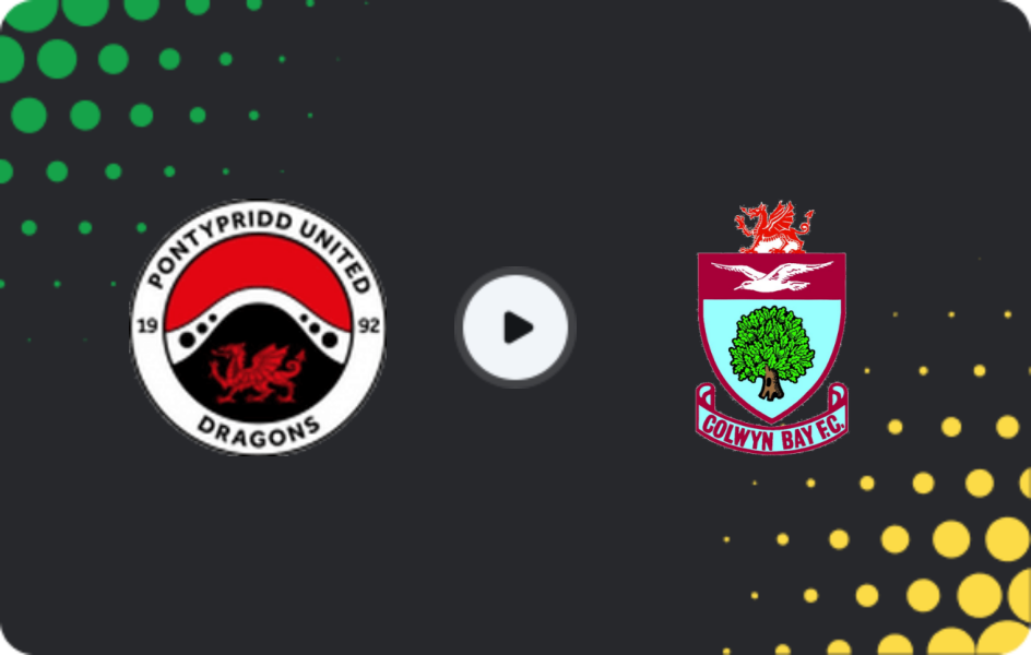 Where to watch Pontypridd Town — Colwyn Bay, Welsh Cup, 13.12.2025