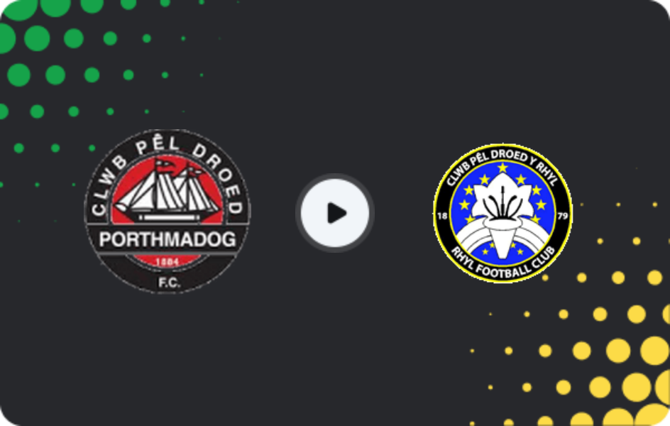 Where to watch Porthmadog — Rhyl, Welsh Cup, 13.12.2025