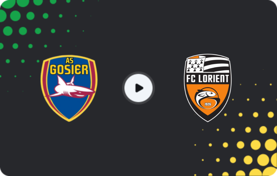 Where to watch Gosier — Lorient, Coupe de France, 20.12.2025