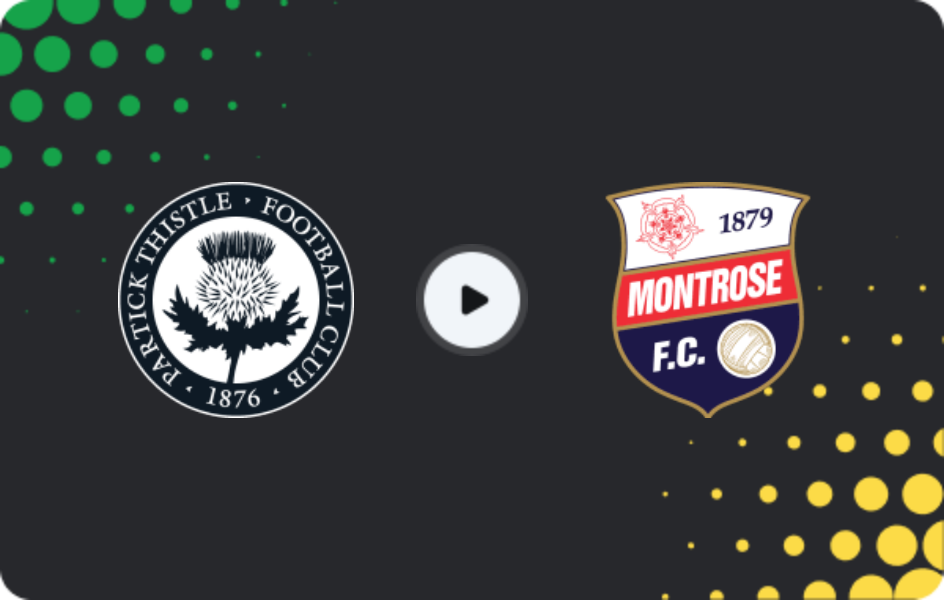 Where to watch Partick — Montrose, Scottish Cup, 17.01.2026