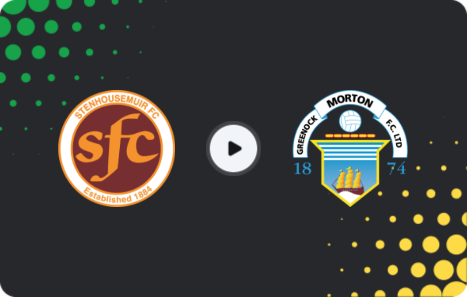 Where to watch Stenhousemuir — Morton, Scottish Cup, 17.01.2026