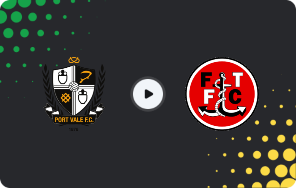 Where to watch Port Vale — Fleetwood Town, FA Cup, 09.01.2026