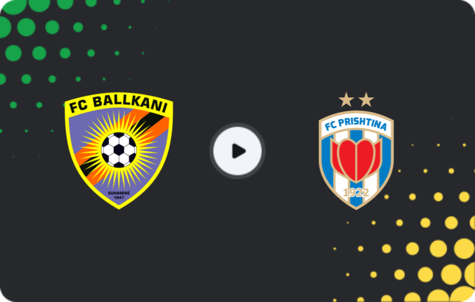 Where to watch Ballkani — Prishtina, Superliga, 14.12.2025