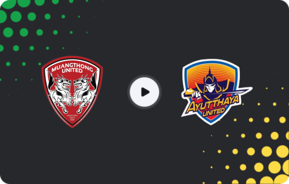 Where to watch Muangthong United — Ayutthaya FC, League 1, 11.01.2026