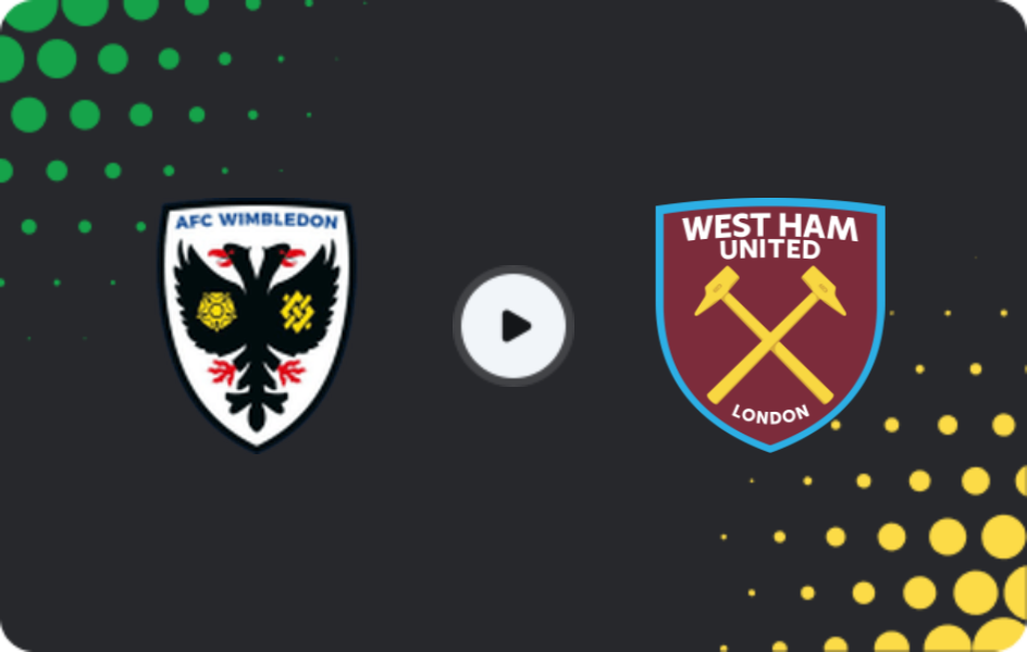 Where to watch AFC Wimbledon — West Ham United U21, EFL Trophy, 12.01.2026