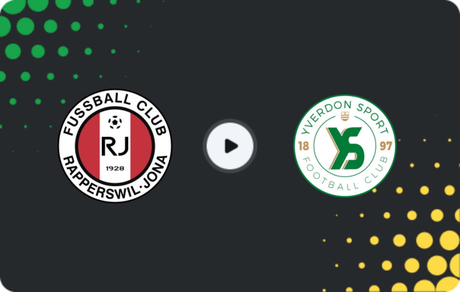 Where to watch Rapperswil — Yverdon Sport, Challenge League, 07.02.2026