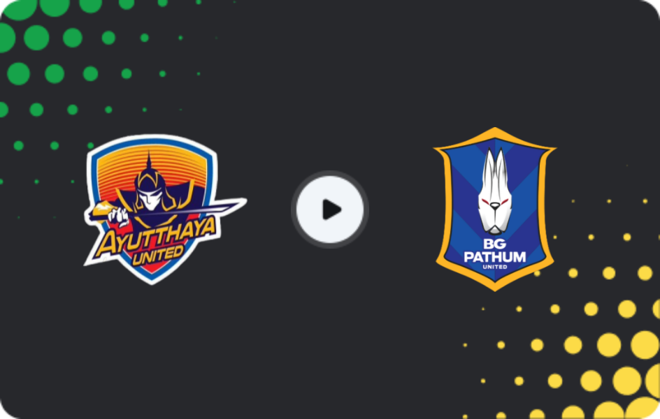 Where to watch Ayutthaya FC — BG Pathum United, League 1, 22.02.2026