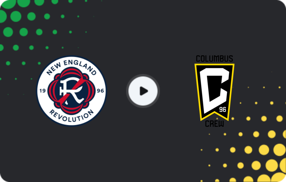 Where to watch New England Revolution — Columbus Crew, MLS, 19.04.2026