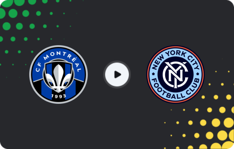 Where to watch CF Montreal — New York City, MLS, 25.04.2026