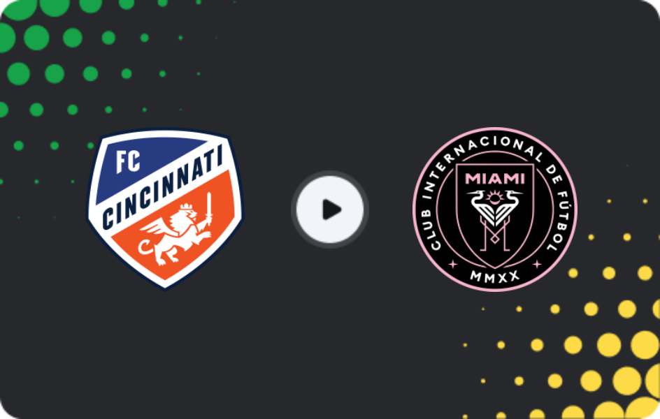 Where to watch FC Cincinnati — Inter Miami, MLS, 14.05.2026
