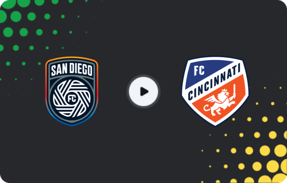Where to watch San Diego — FC Cincinnati, MLS, 17.05.2026