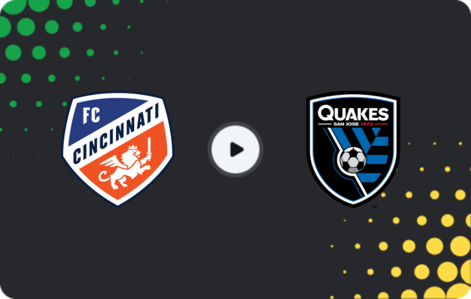 Where to watch FC Cincinnati — San Jose Earthquakes, MLS, 02.08.2026