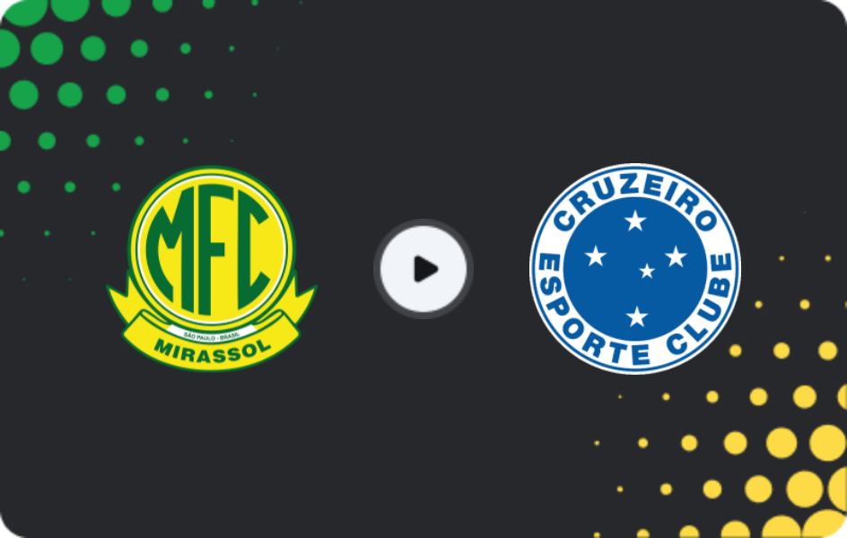 Where to watch Mirassol — Cruzeiro, Serie A, 11.02.2026