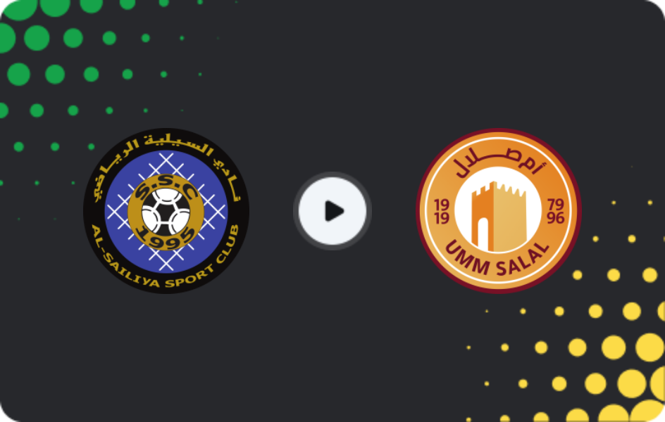 Where to watch Al-Sailiya — UMM Salal, Stars League, 20.02.2026