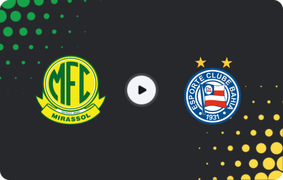 Where to watch Mirassol — Bahia, Serie A, 12.04.2026