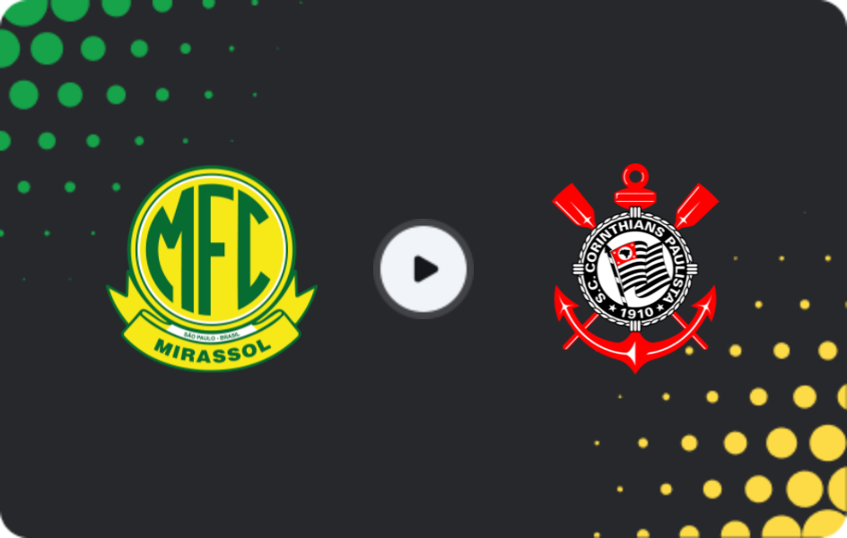 Where to watch Mirassol — Corinthians, Serie A, 03.05.2026