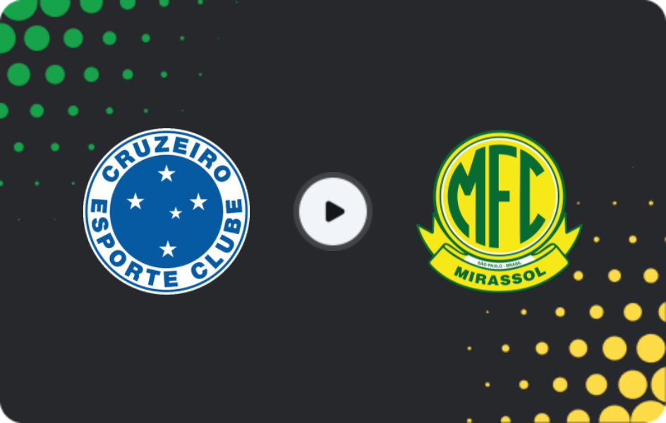 Where to watch Cruzeiro — Mirassol, Serie A, 09.08.2026