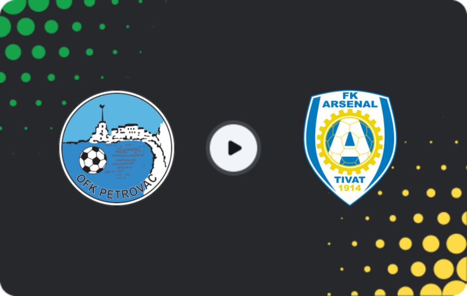Where to watch Petrovac — Arsenal Tivat, First League, 01.03.2026