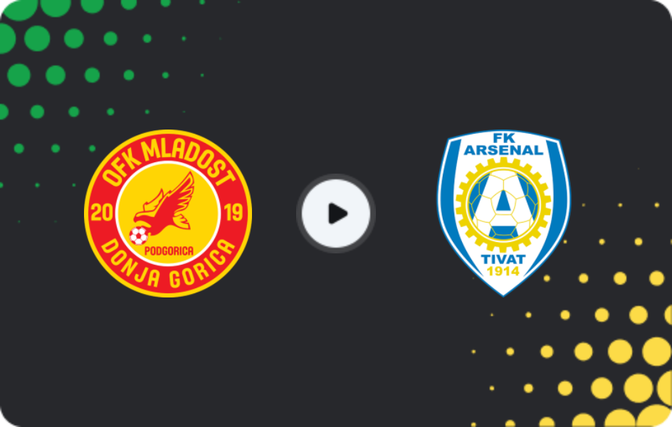 Where to watch Mladost DG — Arsenal Tivat, First League, 01.04.2026