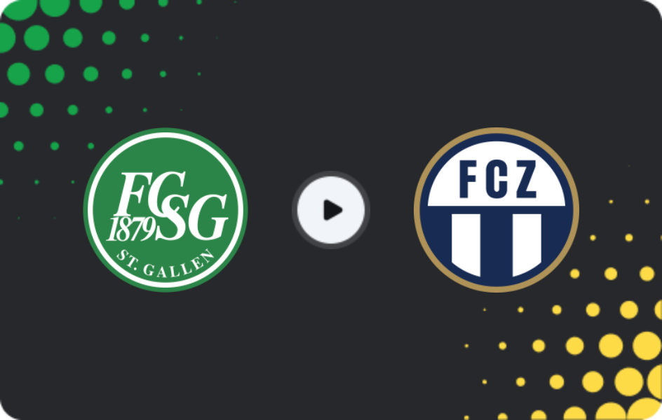 Where to watch St. Gallen — Zurich, Super League, 06.04.2026
