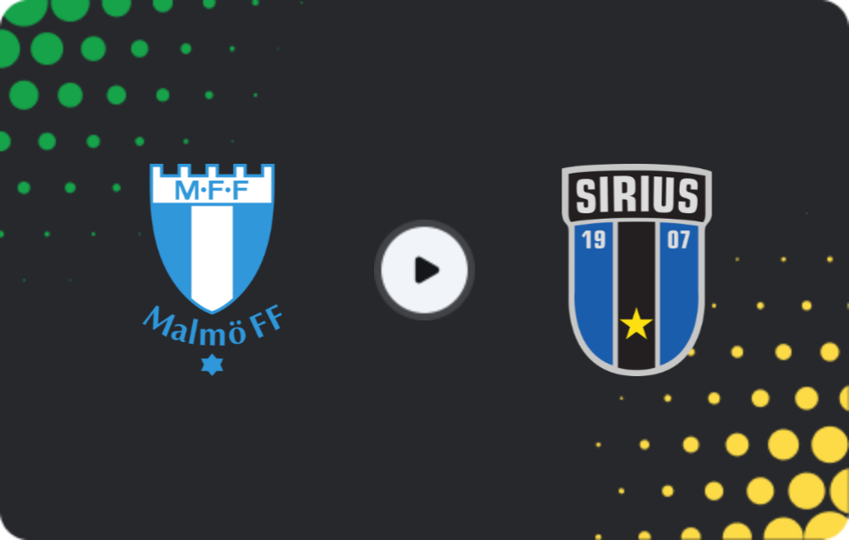 Where to watch Malmo — Sirius, Allsvenskan, 22.04.2026