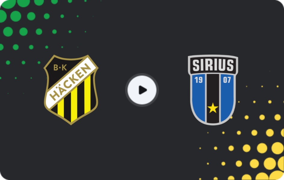 Where to watch Hacken — Sirius, Allsvenskan, 26.04.2026