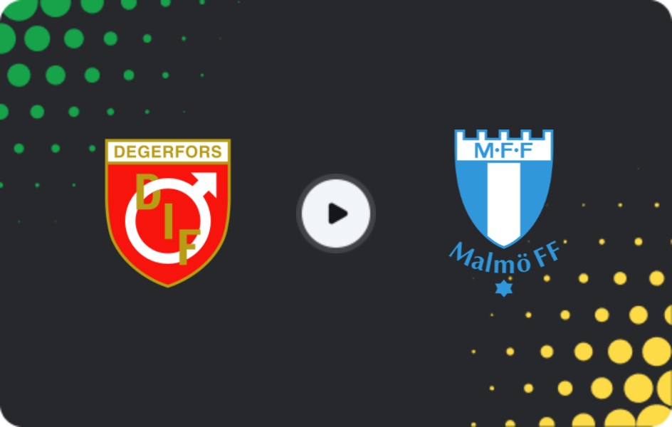 Where to watch Degerfors — Malmo, Allsvenskan, 05.07.2026