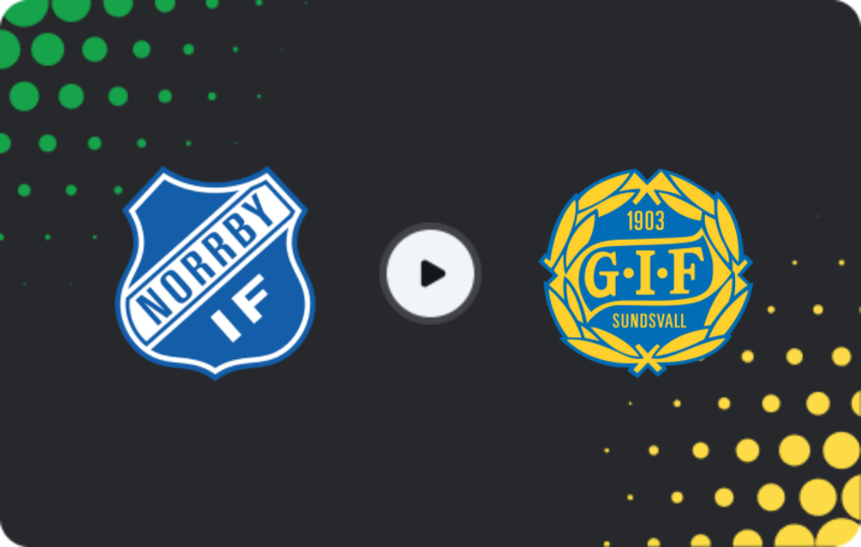 Where to watch Norrby IF — GIF Sundsvall, Superettan, 20.07.2026