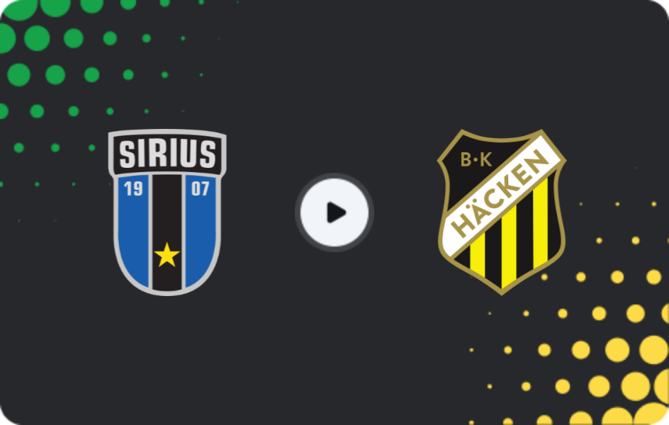 Where to watch Sirius — Hacken, Allsvenskan, 23.08.2026