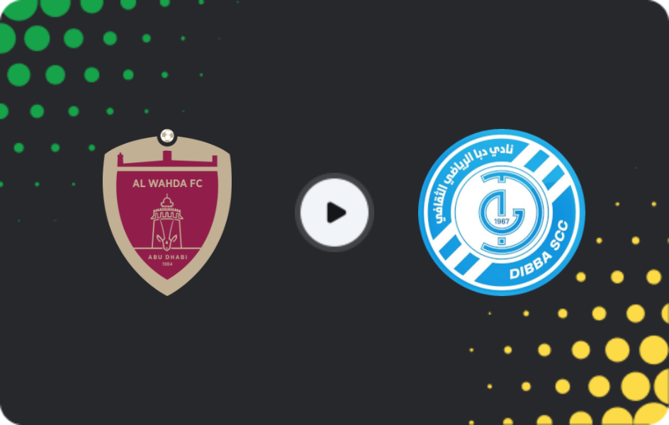 Where to watch Al Wahda FC — Dibba Al-Fujairah, Pro League, 27.01.2026