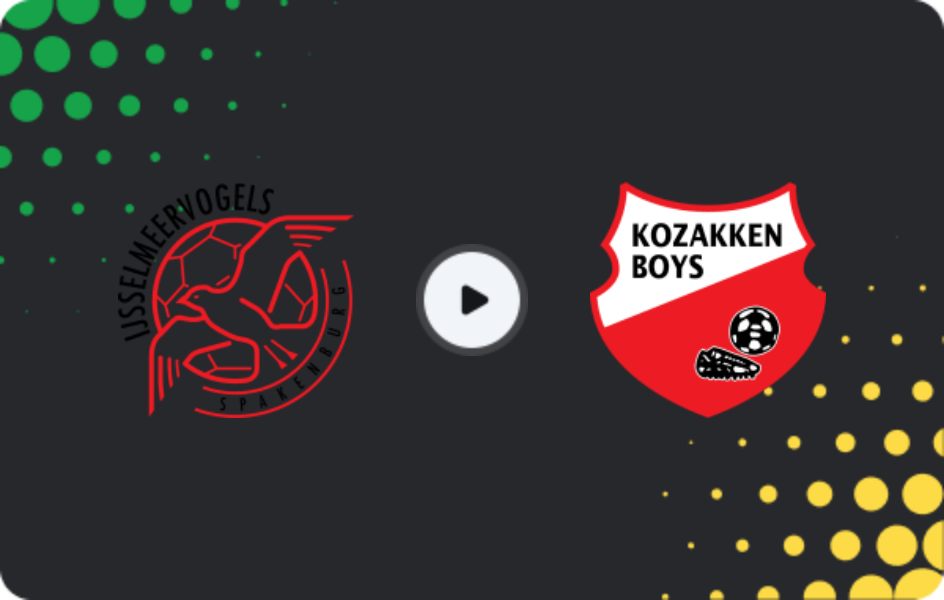 Where to watch Ijsselmeervogels — Kozakken Boys, Tweede Divisie, 10.01.2026