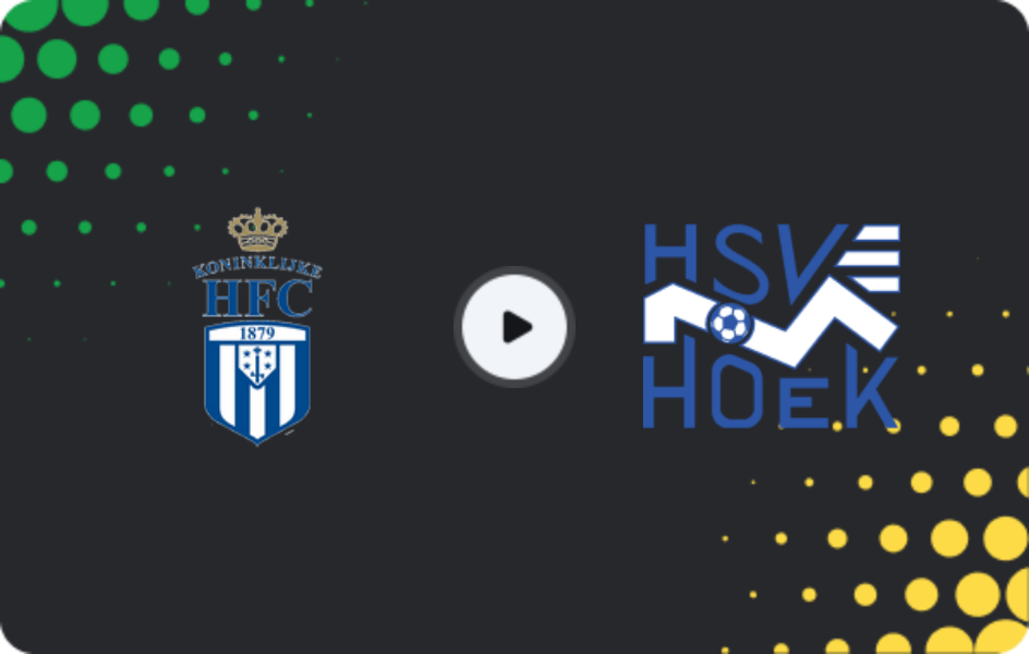 Where to watch Koninklijke HFC — Hoek, Tweede Divisie, 17.01.2026