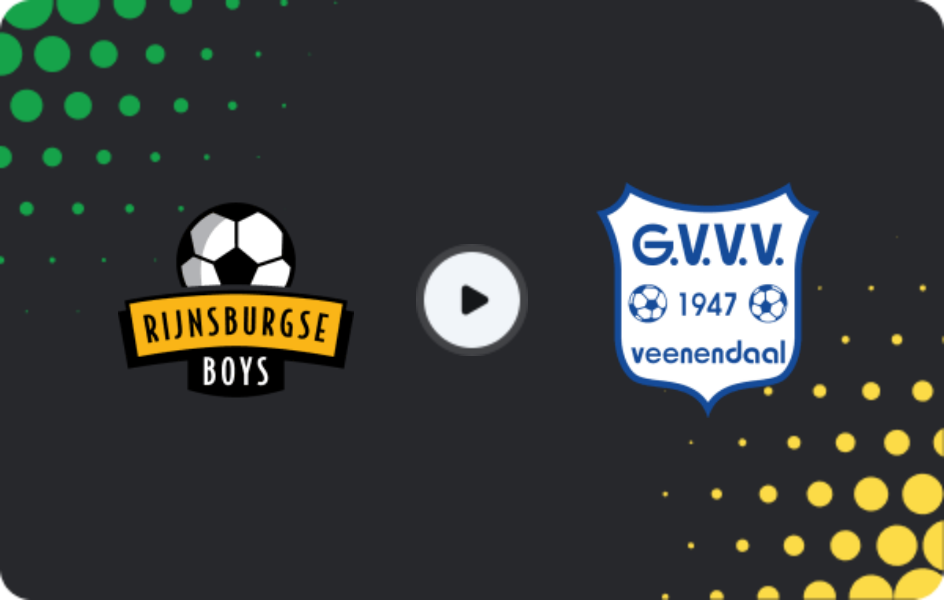Where to watch Rijnsburgse Boys — GVVV Veenendaal, Tweede Divisie, 17.01.2026