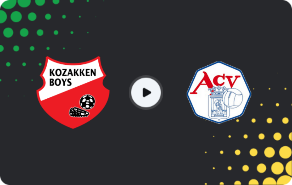 Where to watch Kozakken Boys — ACV, Tweede Divisie, 17.01.2026