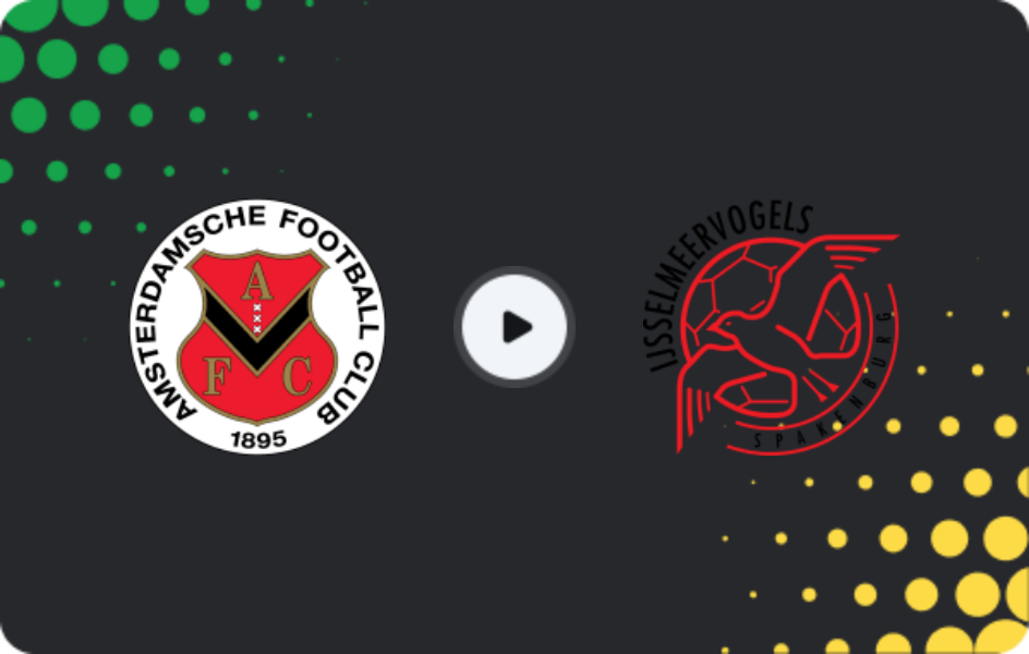 Where to watch AFC Amsterdam — Ijsselmeervogels, Tweede Divisie, 17.01.2026