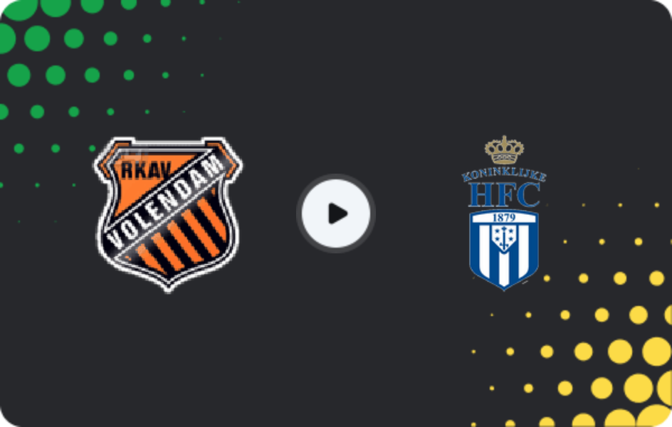 Where to watch RKAV Volendam — Koninklijke HFC, Tweede Divisie, 24.01.2026