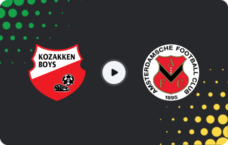 Where to watch Kozakken Boys — AFC Amsterdam, Tweede Divisie, 24.01.2026