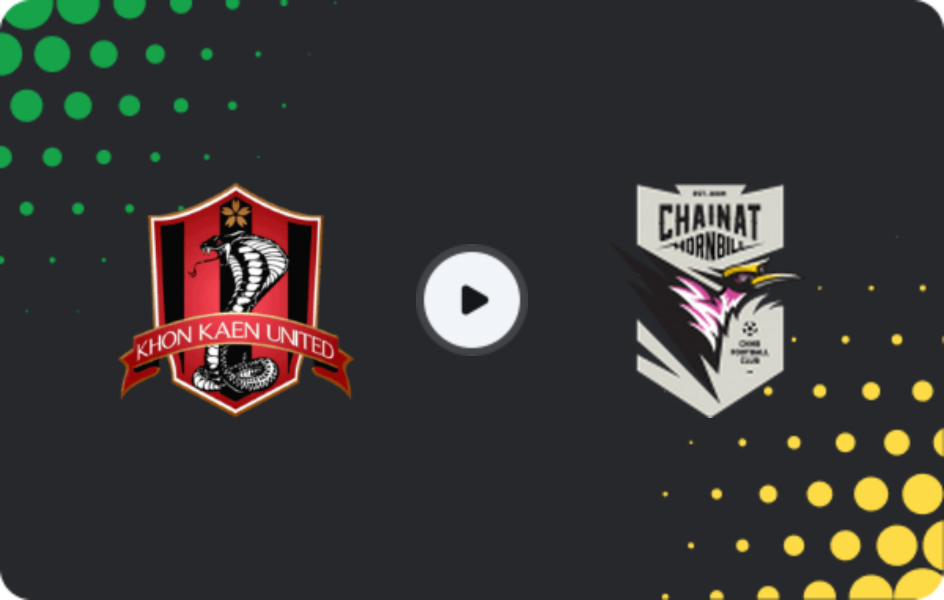 Where to watch Khon Kaen United — Chainat, League 2, 10.01.2026