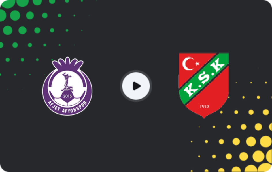 Where to watch Afjet Afyonspor — Karşıyaka, 3. Lig - Group 4, 11.01.2026
