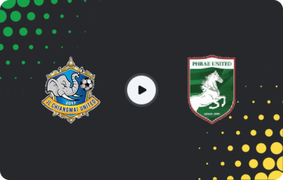 Where to watch Chiangmai United — Phrae United, League 2, 25.01.2026