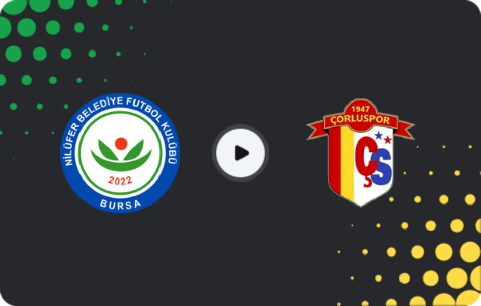 Where to watch Nilüfer Belediye — Çorluspor 1947, 3. Lig - Group 1, 25.01.2026