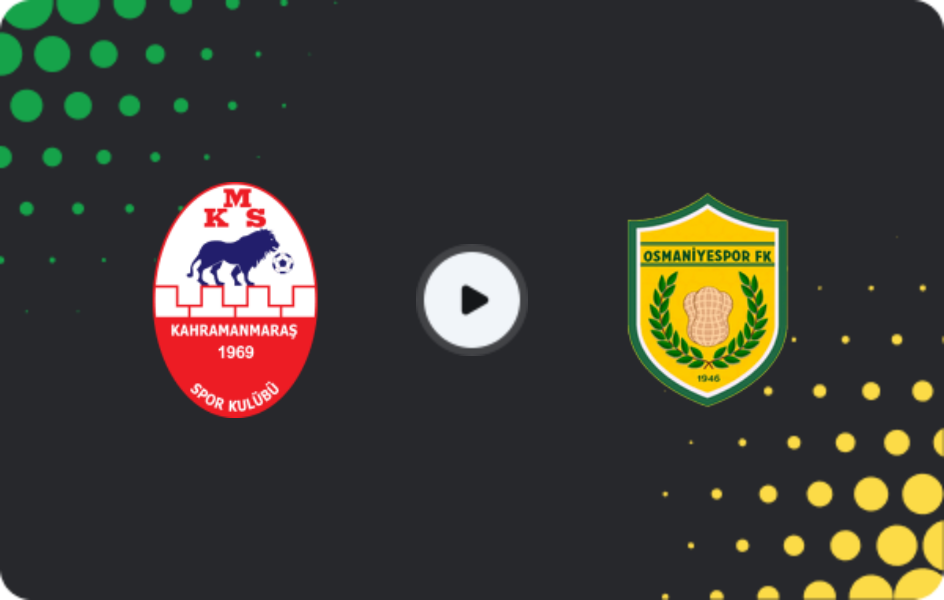 Where to watch Kahramanmaraşspor — Osmaniyespor, 3. Lig - Group 2, 31.01.2026